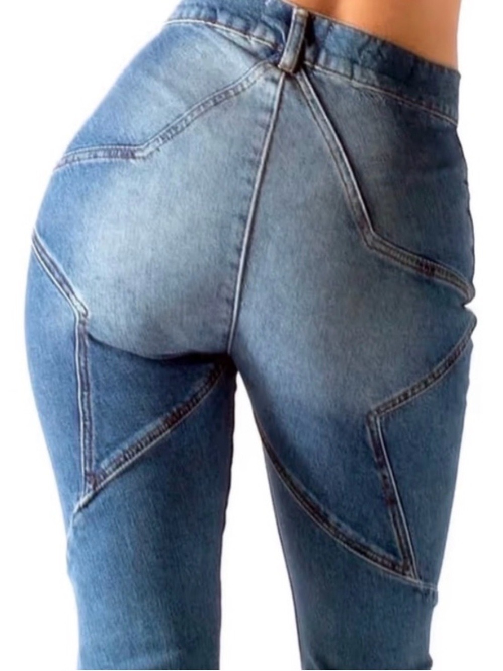 Revice Venus Flares Star Butt Jeans Light Wash High Waisted Boho Retro Denim 28